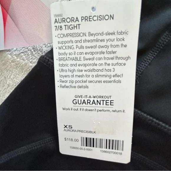 NWT Athleta black/multi Aurora Precision 7/8 tight compression legging Size XS - Picture 8 of 11